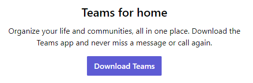 Teams for Home version